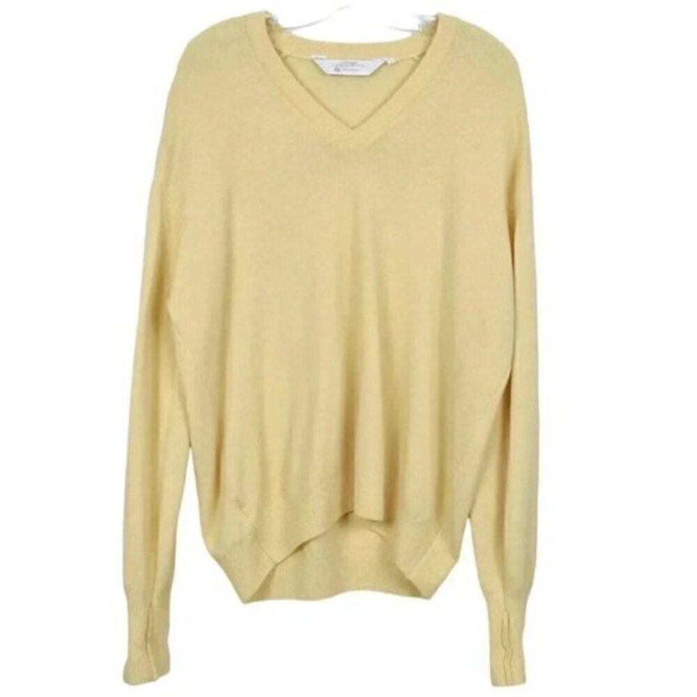 VIntage St. Bernard 100%  Lambswool Yellow Sweater Long Sleeve Size Large
